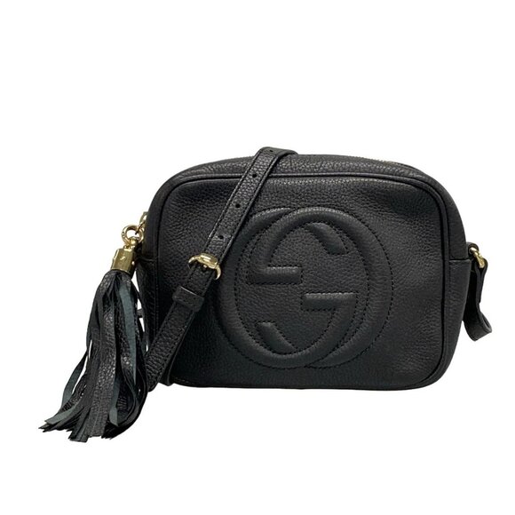 Auth GUCCI Soho 308364 Black Leather - Shoulder Bag - Picture 1 of 16